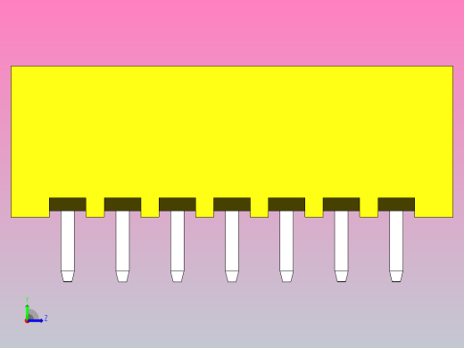 连接器黄色JST XH 7针2.54 mm左视缩略图