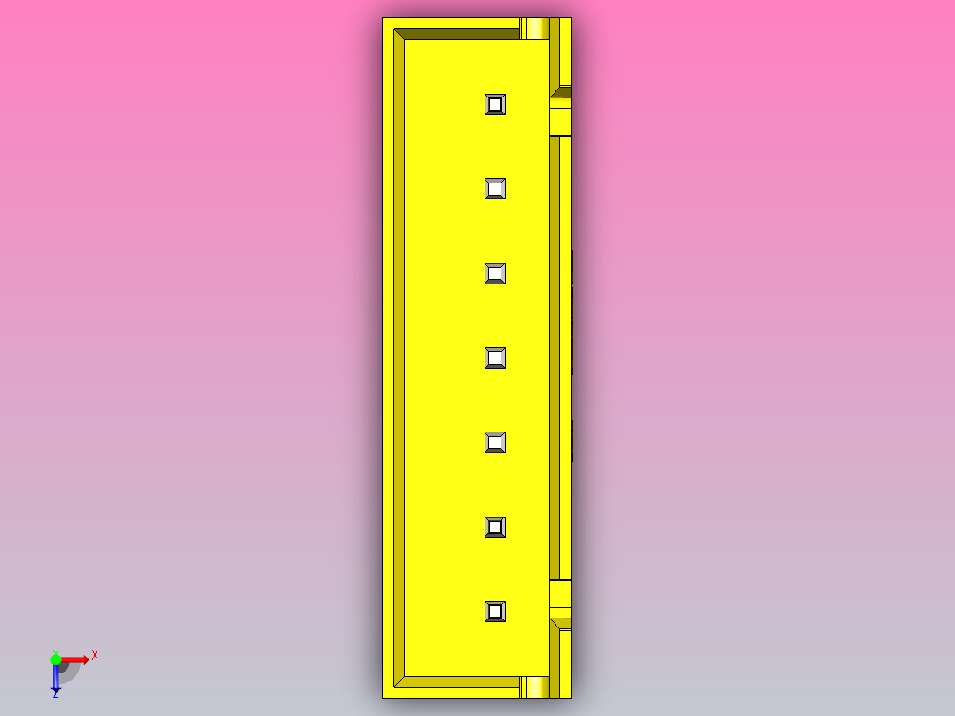 连接器黄色JST XH 7针2.54 mm俯视图