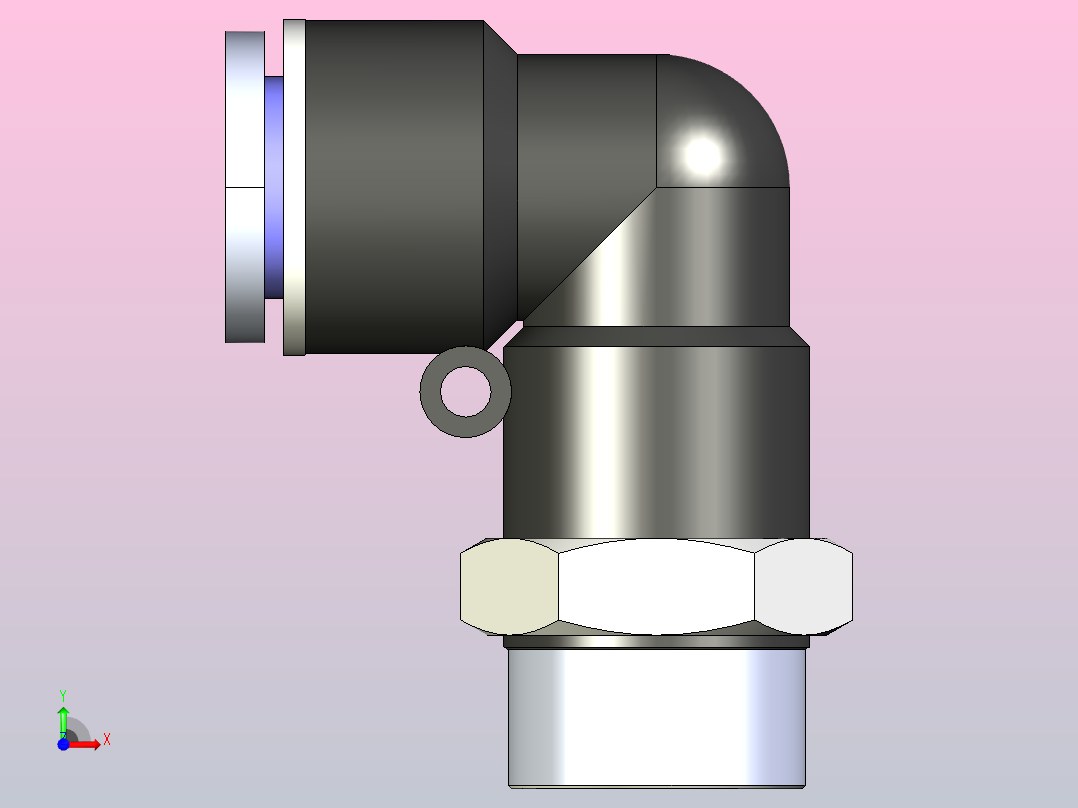 PL-G L型螺纹弯头-G螺纹[PL014-G04] (3)前视图