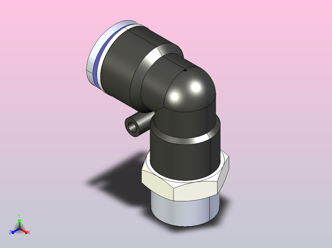 PL-G L型螺纹弯头-G螺纹[PL014-G04] (3)正等轴测图