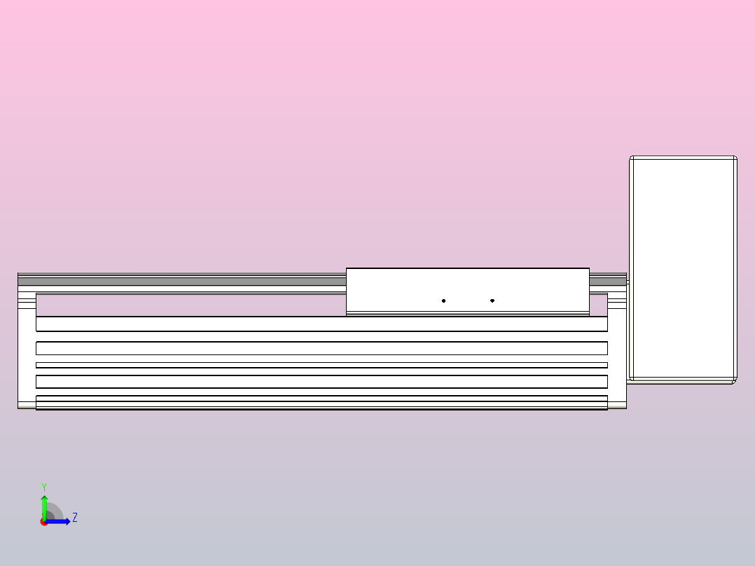 皮带直线轴半封闭可选导轨TPA-HNB-202D-140-L150-LU-C-P75-N3左视图