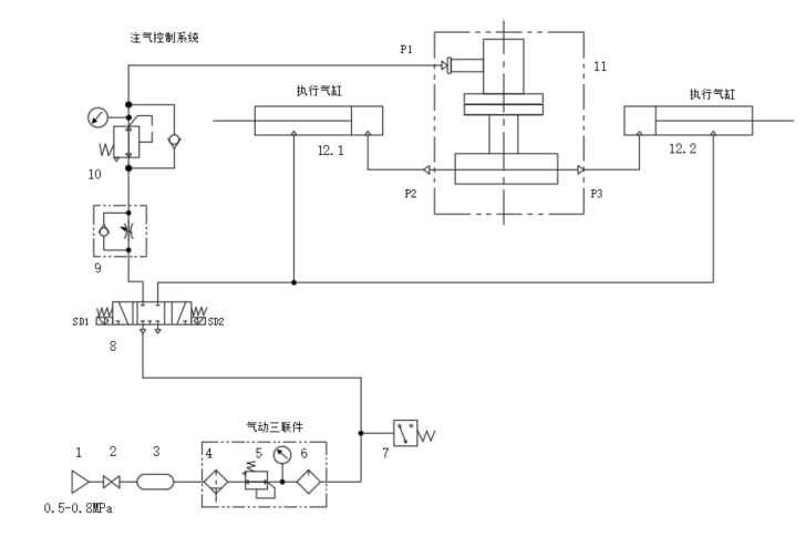注气阀的气动系统设计计算（CAD+说明书）