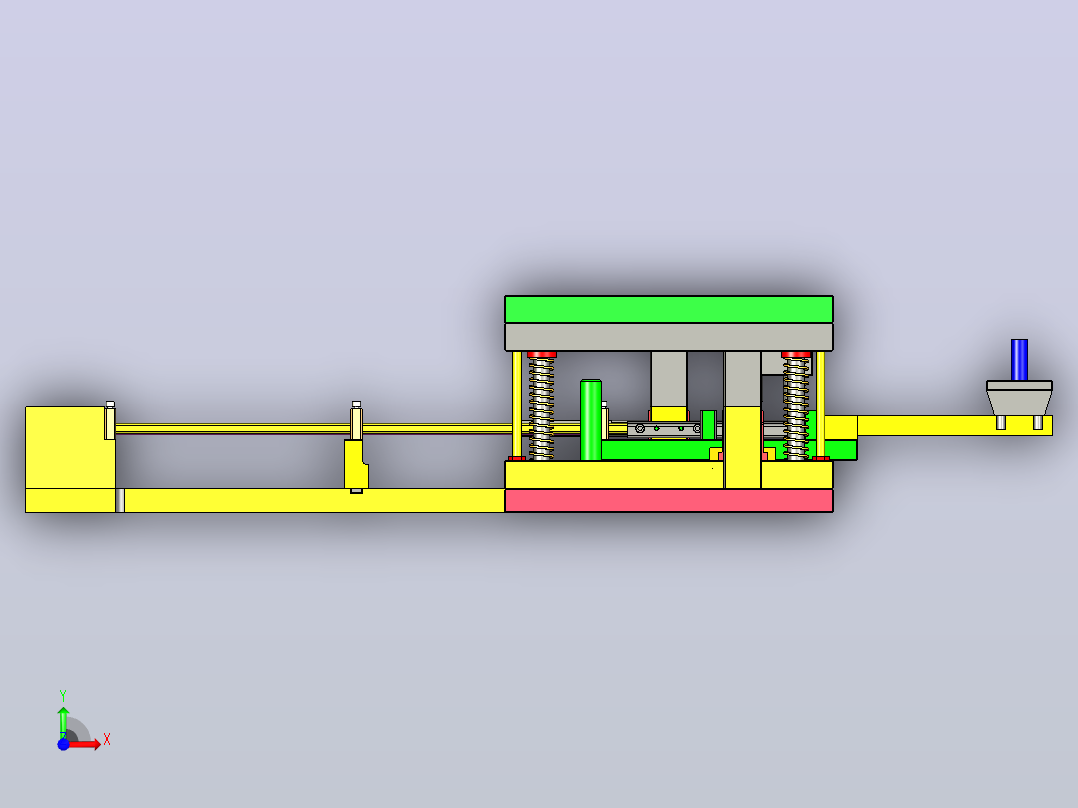 Punching Mold冲孔模具3D数模图纸 STP格式前视图