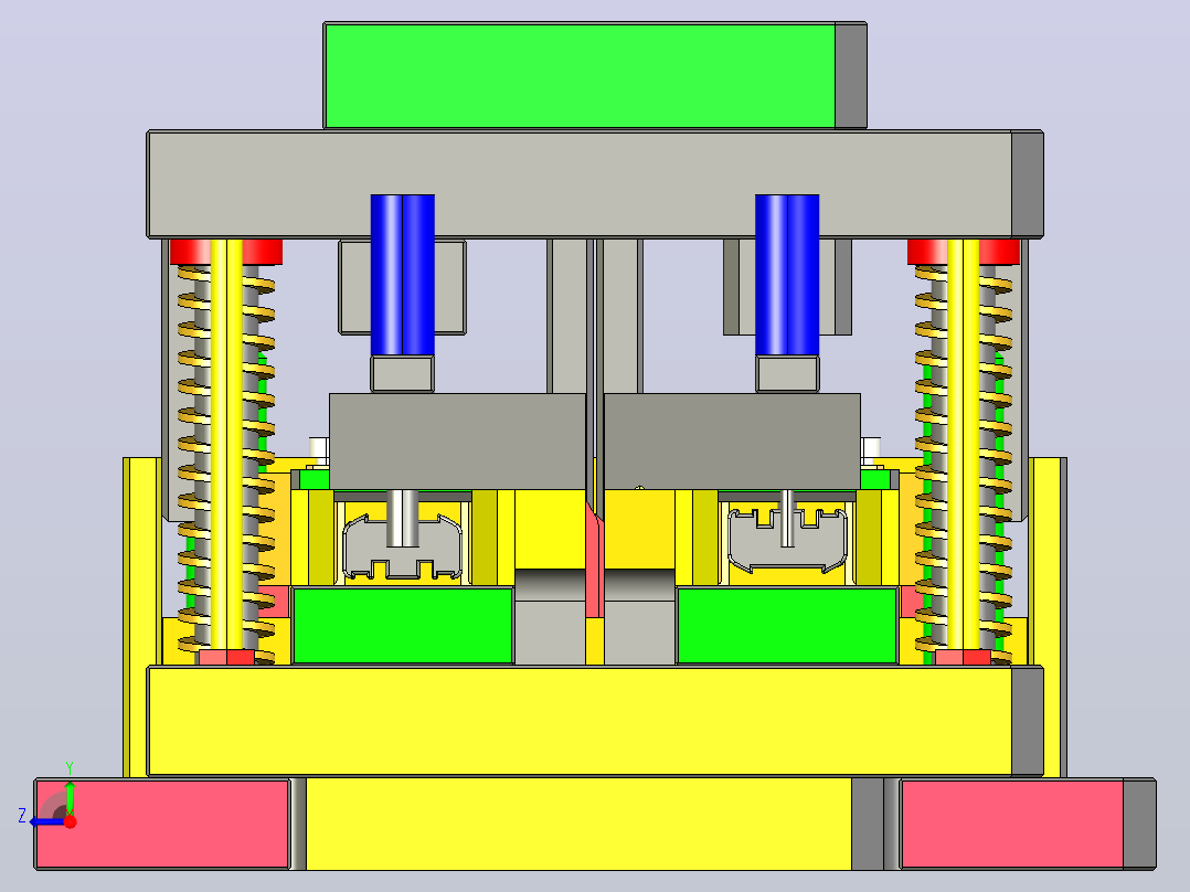 Punching Mold冲孔模具3D数模图纸 STP格式右视图