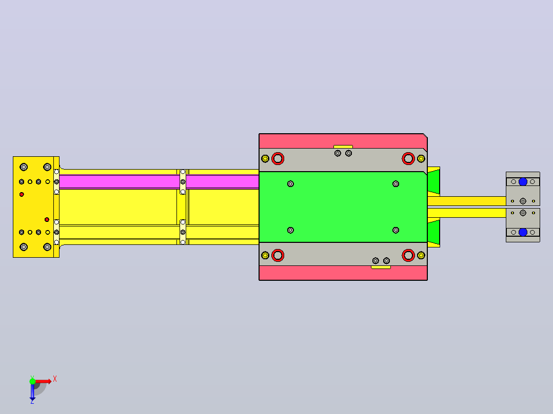 Punching Mold冲孔模具3D数模图纸 STP格式俯视图