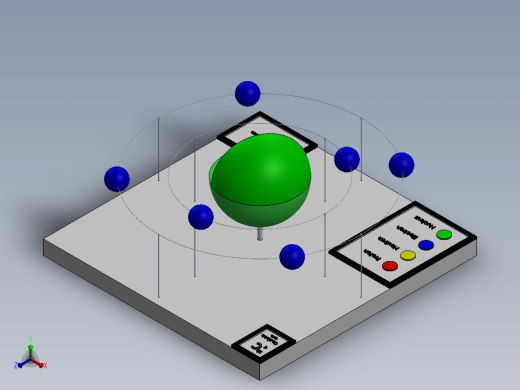 D可打印的玻尔碳原子模型_SOLIDWORKS+KeyShot正等轴测缩略图