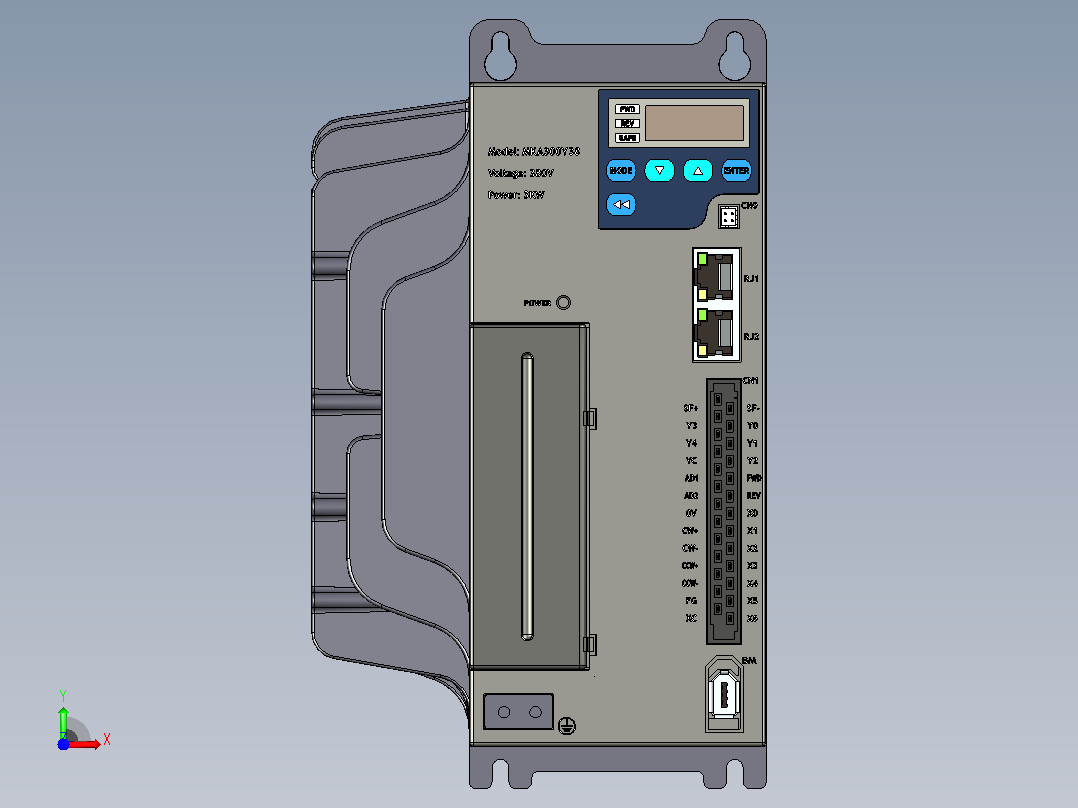 JSCC精研 单轴通用型伺服驱动器 MKA300Y38前视图