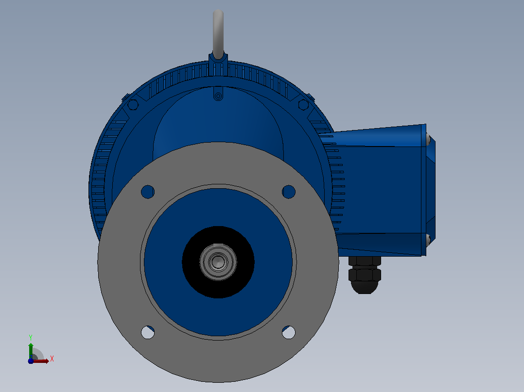 RXF67法兰轴伸式安装斜齿轮减速机RX67-Y2.2-4P-100-M1-0°-Φ200前视图