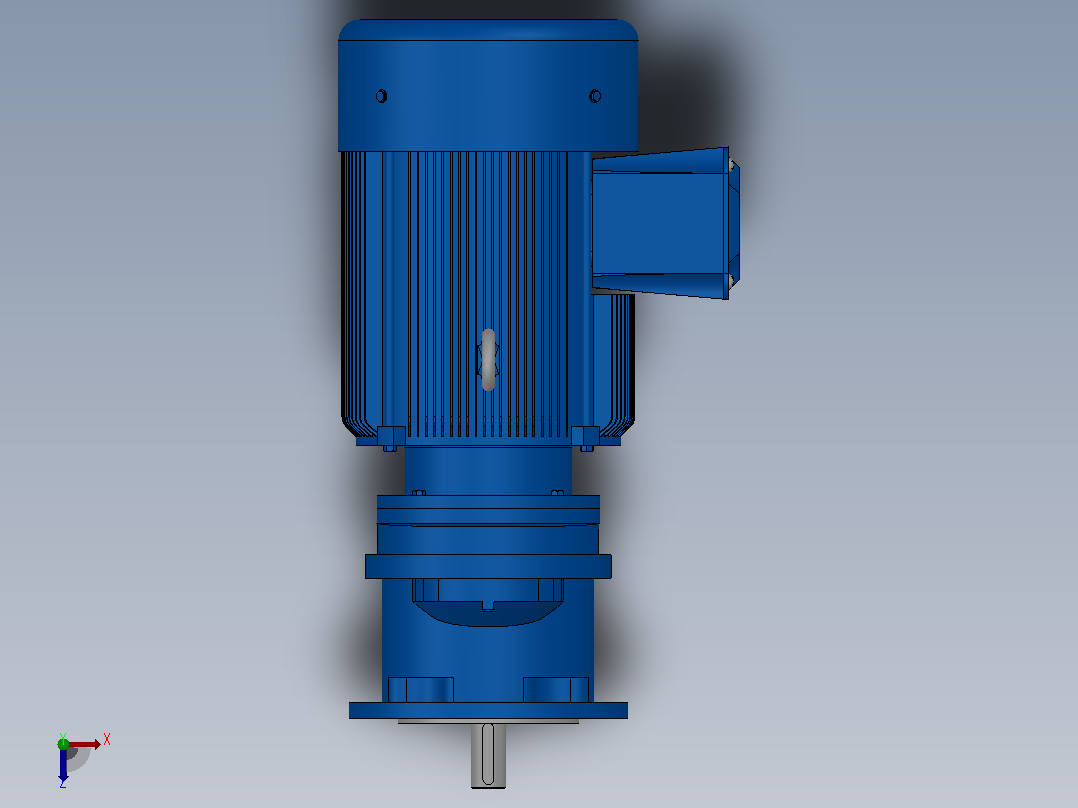 RXF67法兰轴伸式安装斜齿轮减速机RX67-Y2.2-4P-100-M1-0°-Φ200俯视图