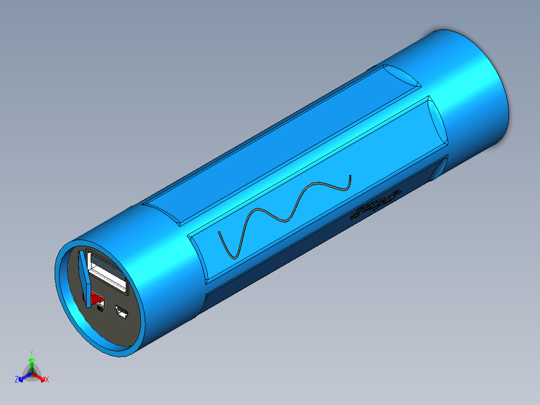 棍子式充电宝模型正等轴测图
