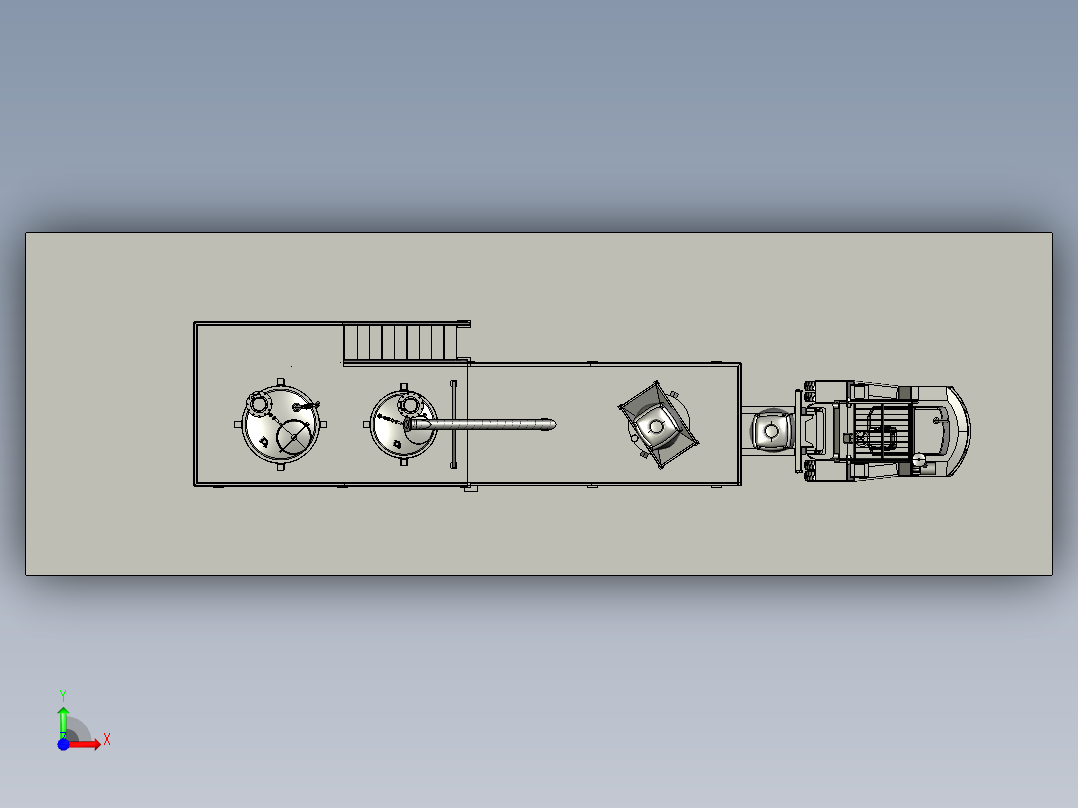 淀粉蒸煮设备3D模型前视图
