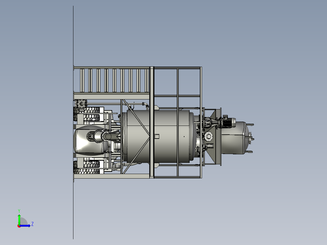 淀粉蒸煮设备3D模型左视图