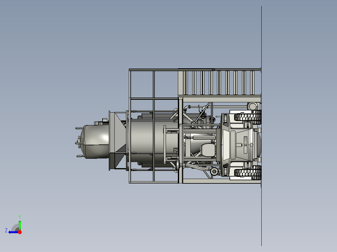 淀粉蒸煮设备3D模型右视图
