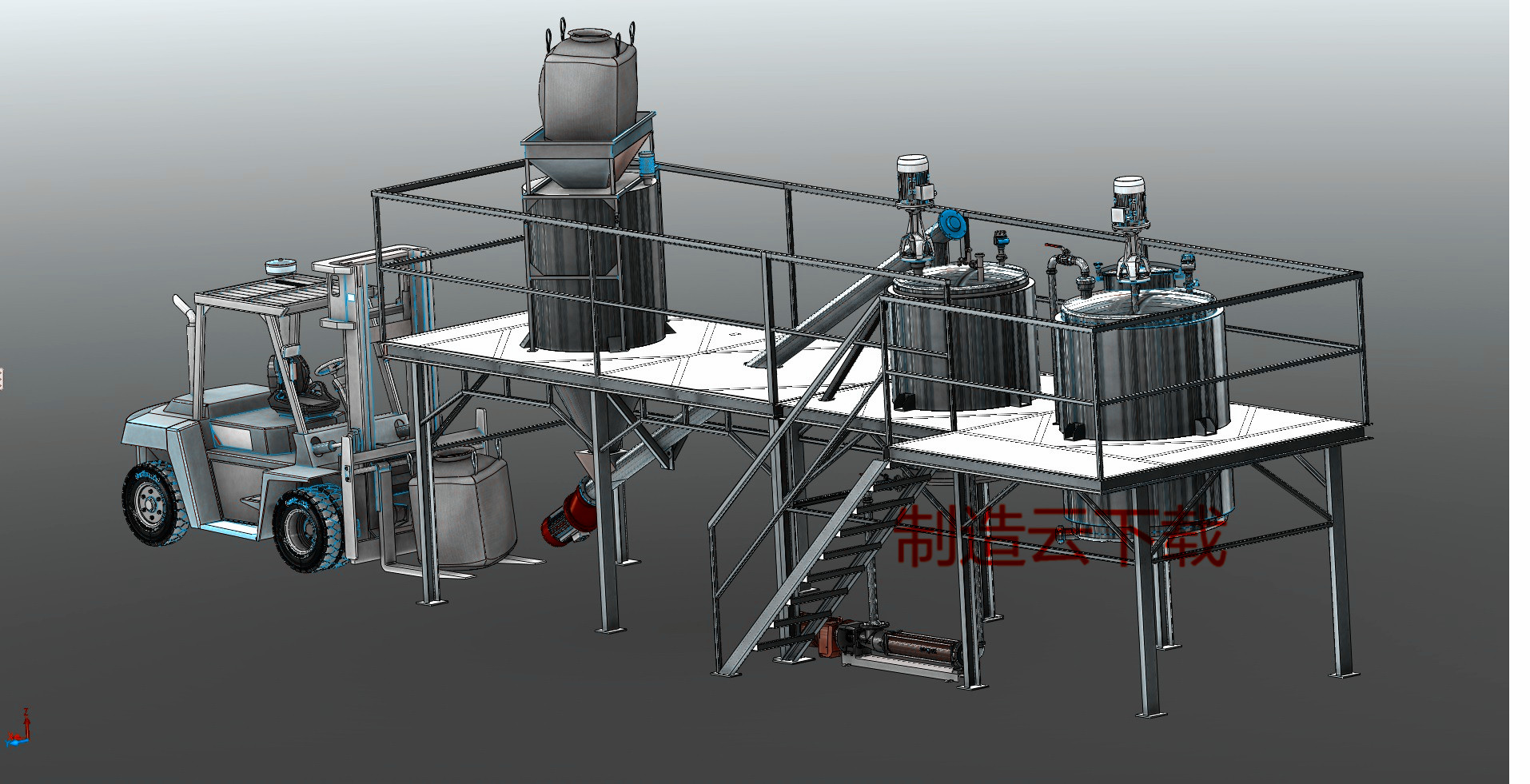 淀粉蒸煮设备3D模型