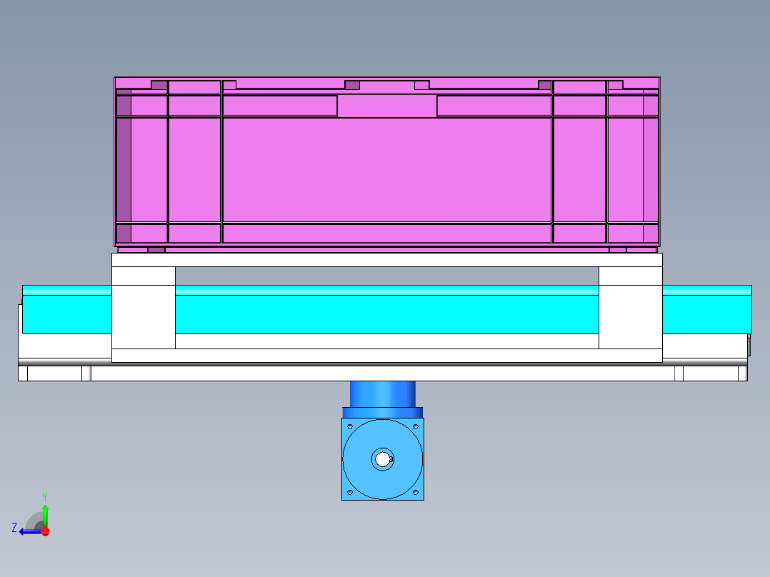 T252 齿轮传动双向伸缩货叉右视图