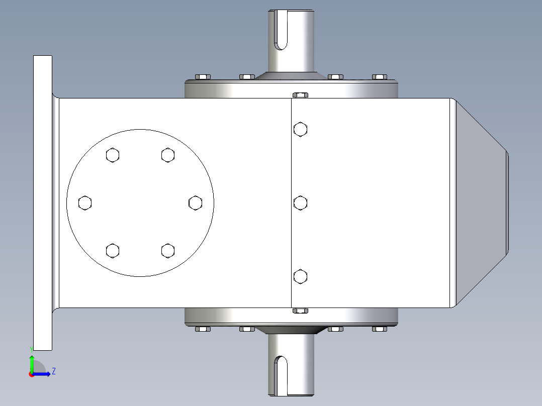 3_Inventor蜗轮蜗杆减速器左视图