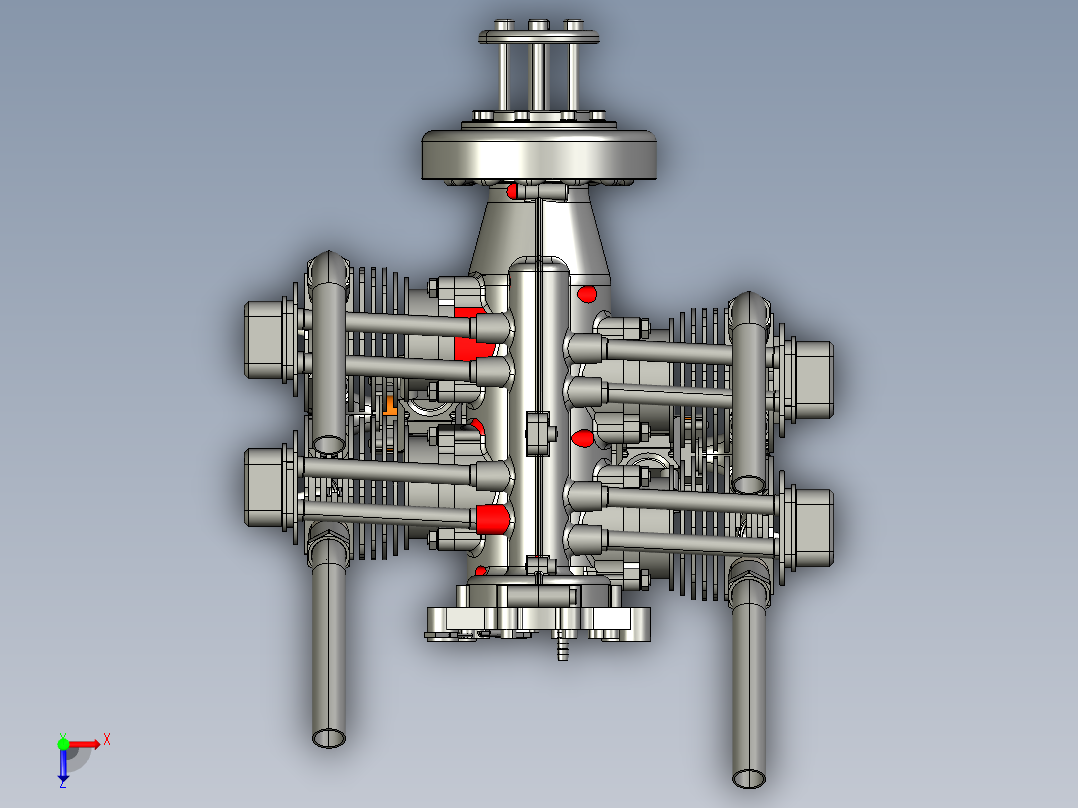 无人机引擎俯视图