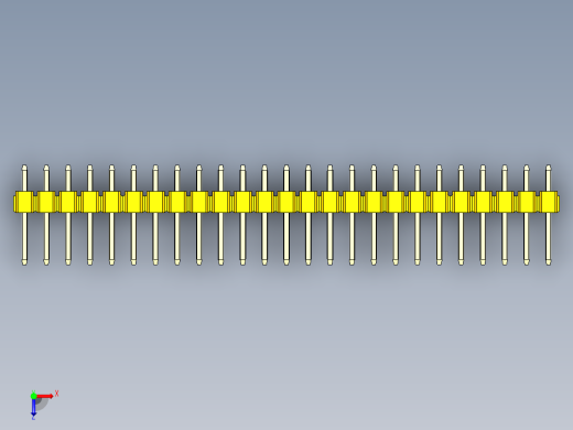 彩色公头100mil（2.54mm）系列-DS1021_yellow_1x25p_100mil_Type1_rev1.0俯视缩略图