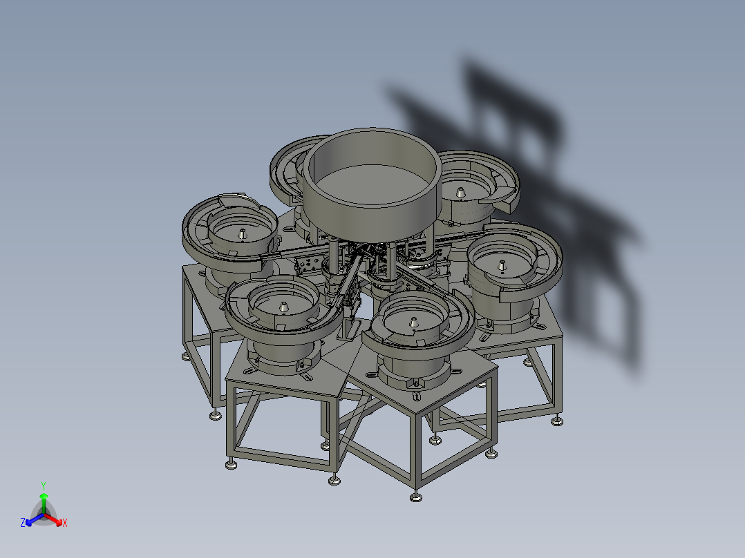 液压油水分离机正等轴测图