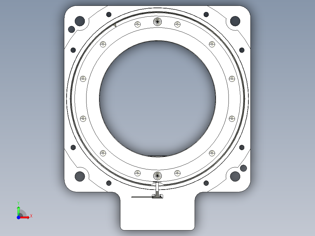 中空旋转平台KFN450-10-L2-35-114.3-200-M12前视图