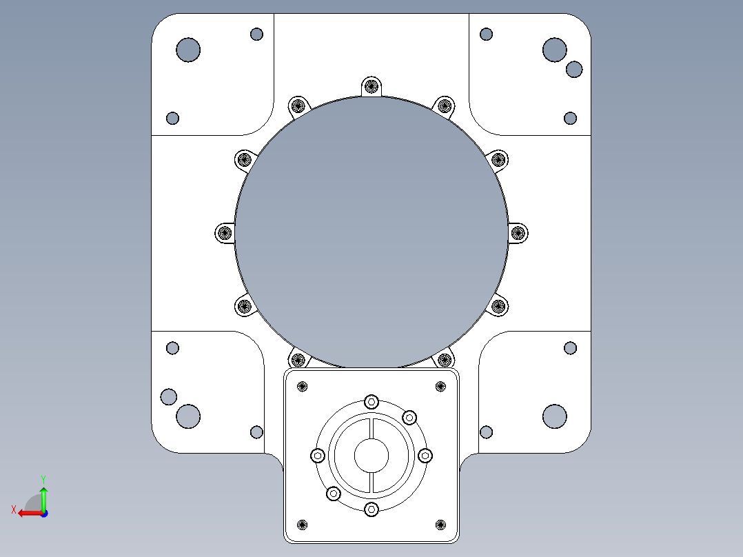中空旋转平台KFN450-10-L2-35-114.3-200-M12后视图
