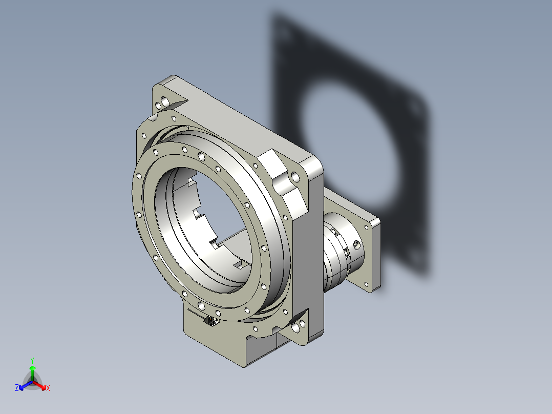 中空旋转平台KFN450-10-L2-35-114.3-200-M12正等轴测图
