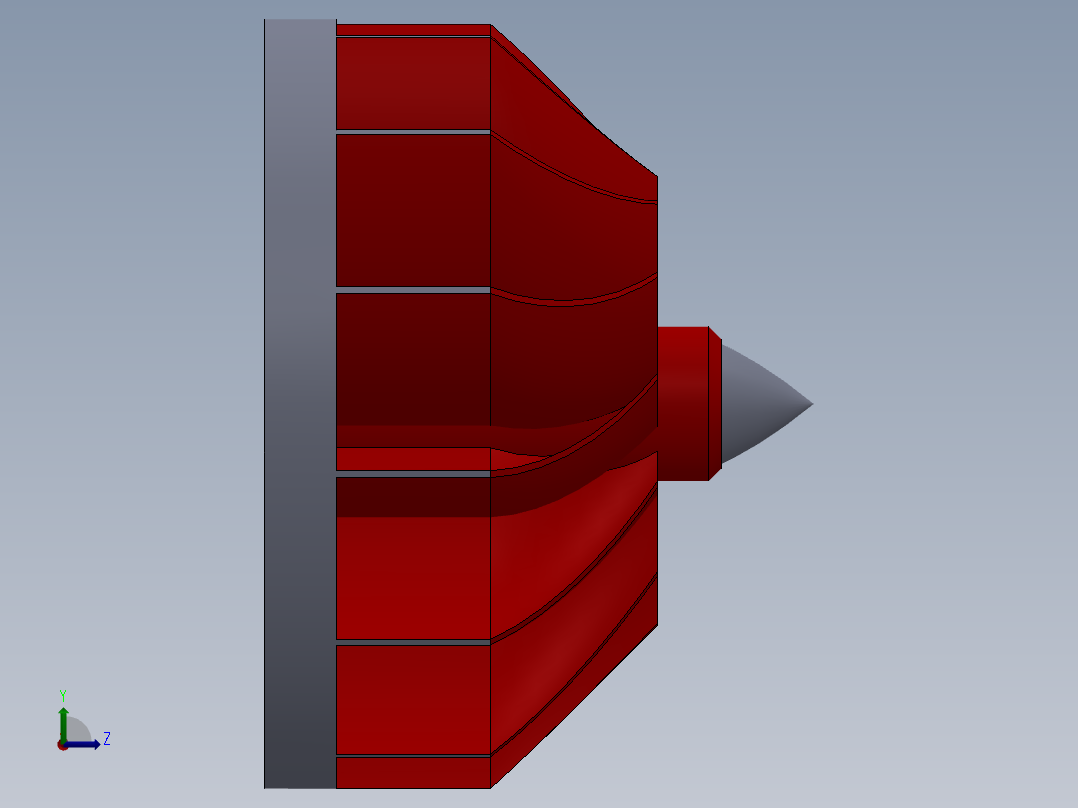 燃气轮机旋叶---模型格式为 sw左视图
