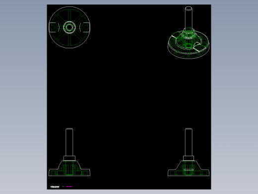 工程塑膠水平調整腳座169(A)-2D多系列多零件图纸模型
