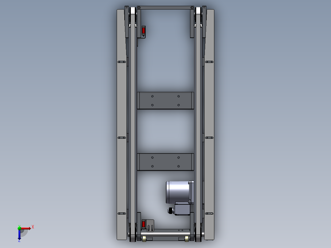 0.8米0.17米双带机构俯视图