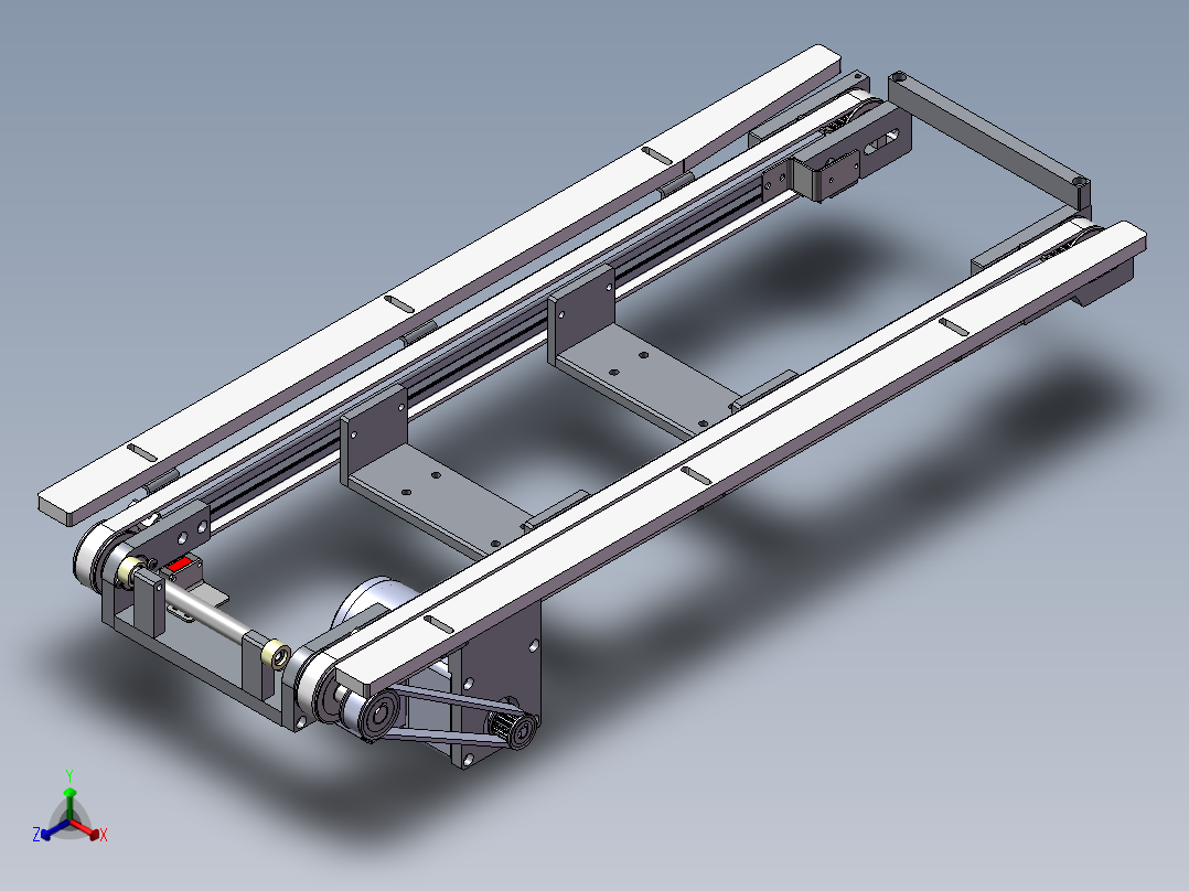 0.8米0.17米双带机构正等轴测图