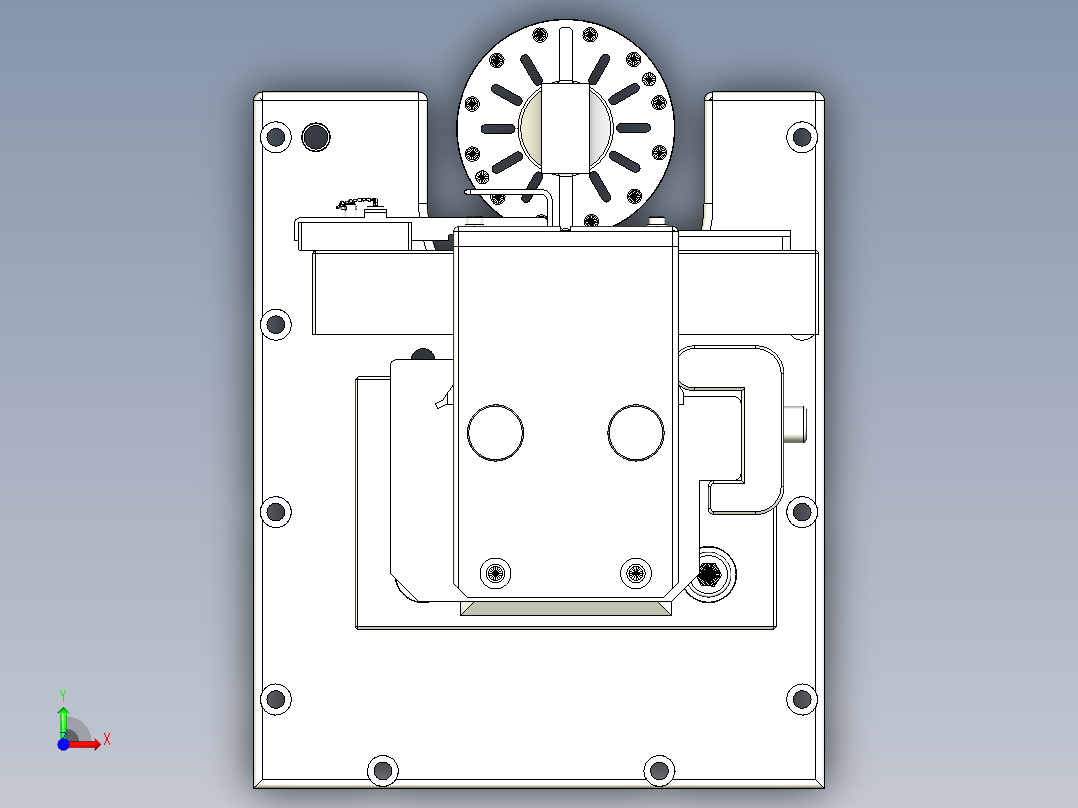 锂电池模组输出电极双线束超声波焊接夹具前视图