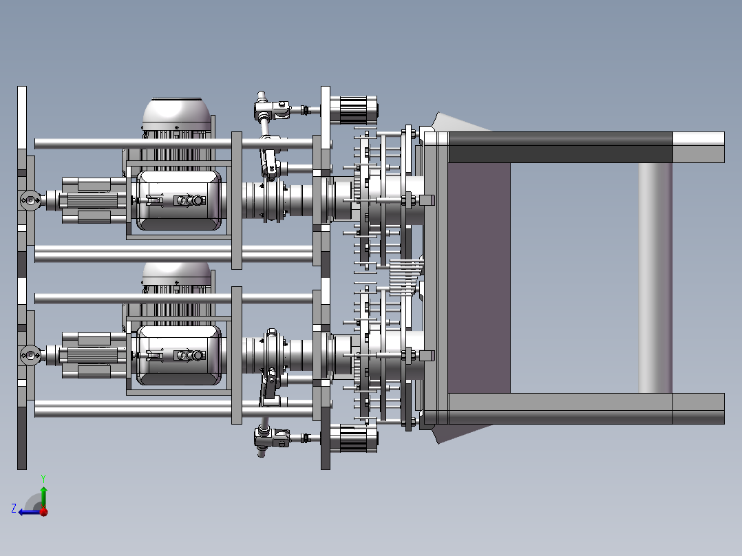 数控机床、钻机自动穿线机床3D模型图纸 Solidworks设计右视图