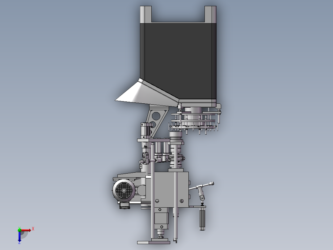 数控机床、钻机自动穿线机床3D模型图纸 Solidworks设计俯视图