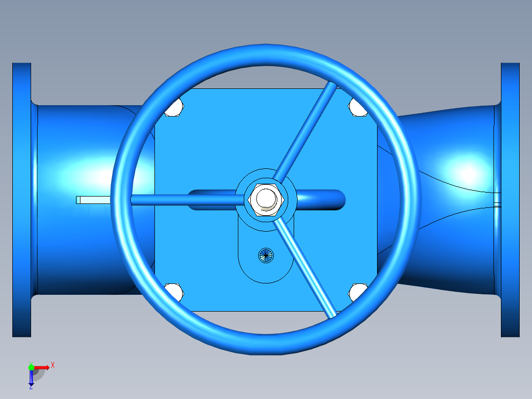 船用铸钢截止（止回）阀DN250-PN10-AS俯视图