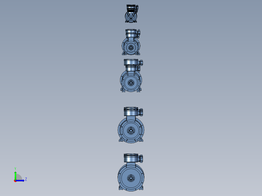 YBX3-B35系列高效率隔爆型防爆三相异步电动机左视图