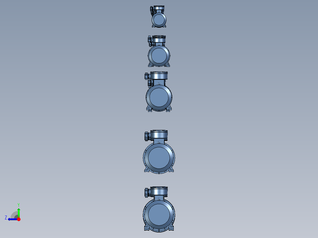 YBX3-B35系列高效率隔爆型防爆三相异步电动机右视图