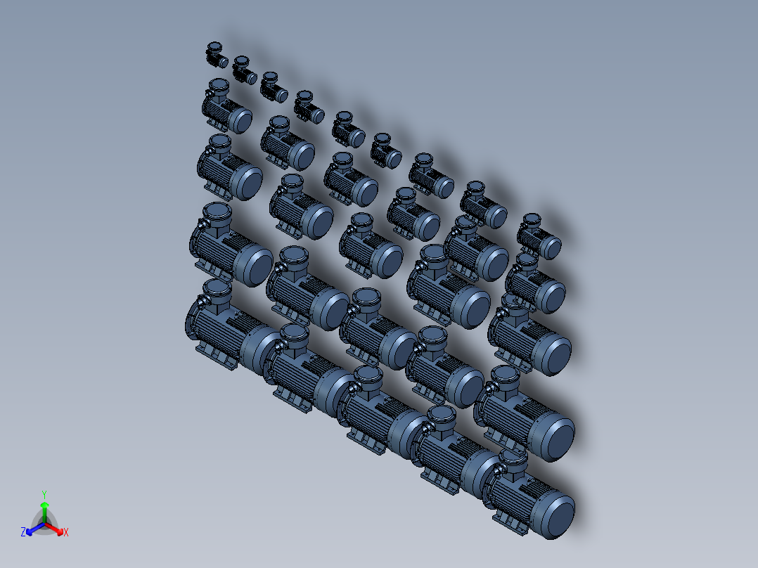 YBX3-B35系列高效率隔爆型防爆三相异步电动机正等轴测图