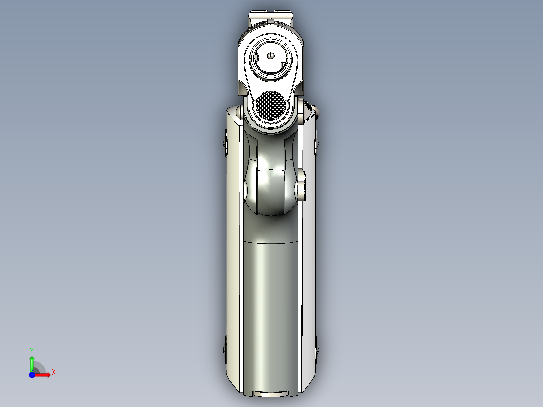 手枪左轮冲锋枪老式狙击步枪设计3D图纸colt-m1911a1-4 2 STP前视图
