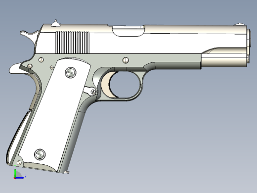 手枪左轮冲锋枪老式狙击步枪设计3D图纸colt-m1911a1-4 2 STP左视缩略图