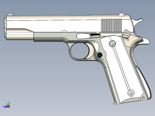 手枪左轮冲锋枪老式狙击步枪设计3D图纸colt-m1911a1-4 2 STP右视缩略图