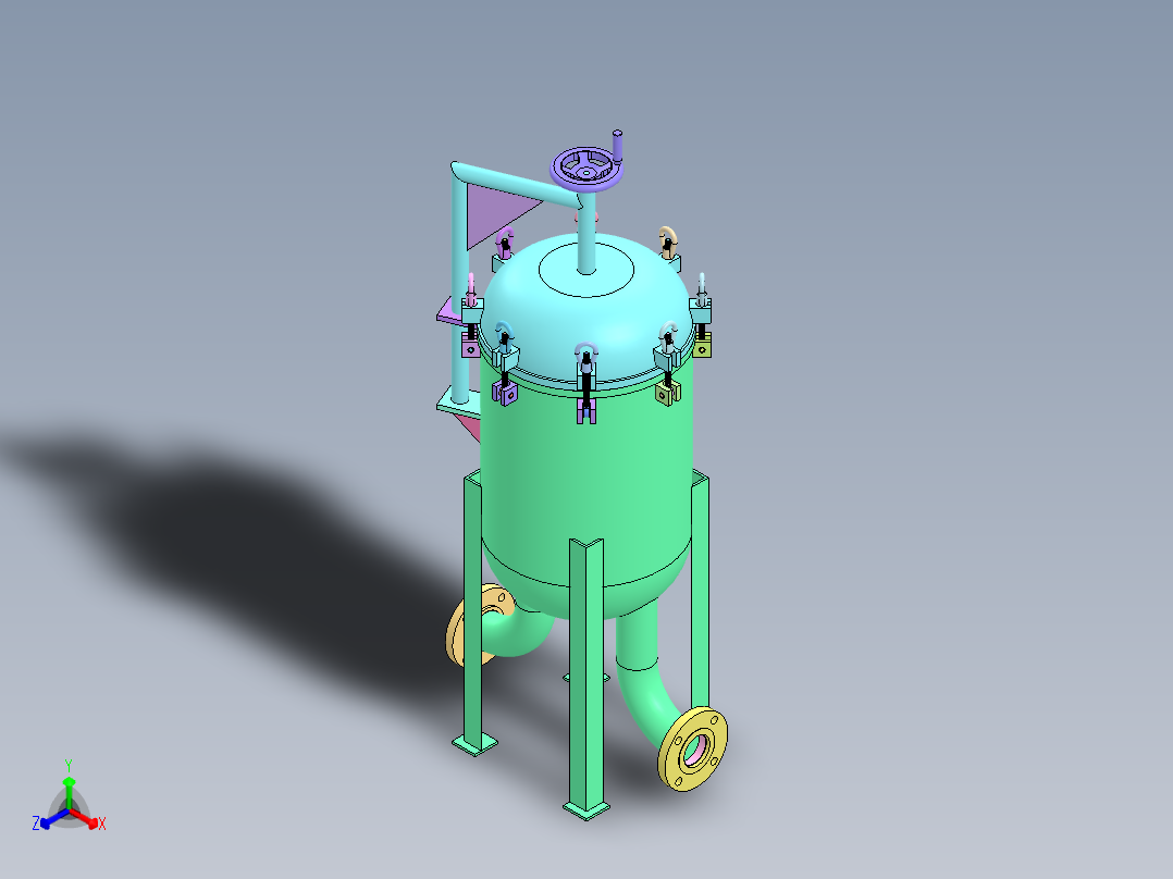 多袋过滤器  SW16正等轴测图