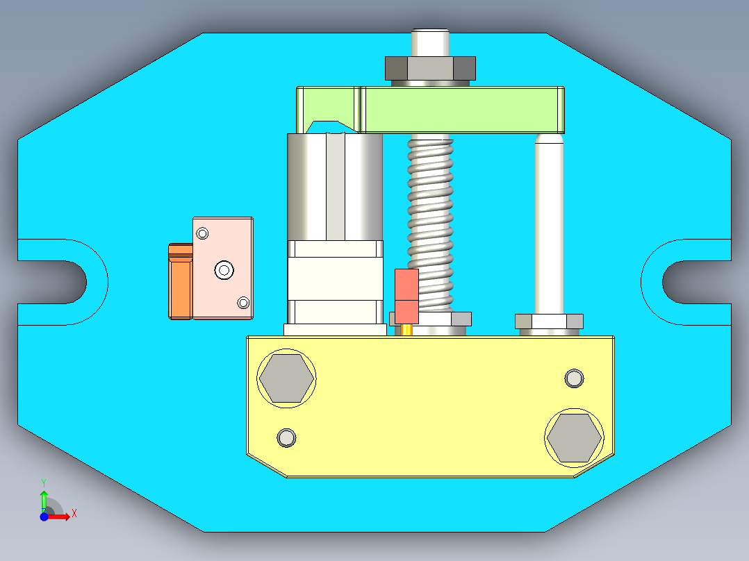 车床拨叉831003的铣18槽夹具设计三维图前视图