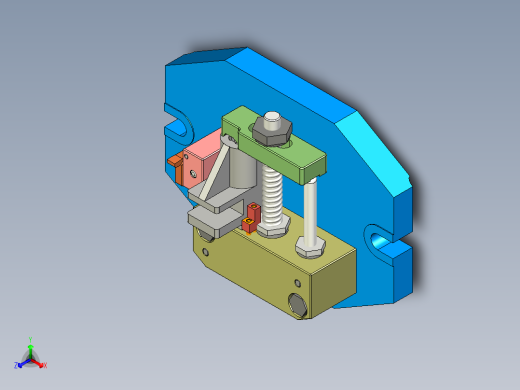 车床拨叉831003的铣18槽夹具设计三维图正等轴测缩略图