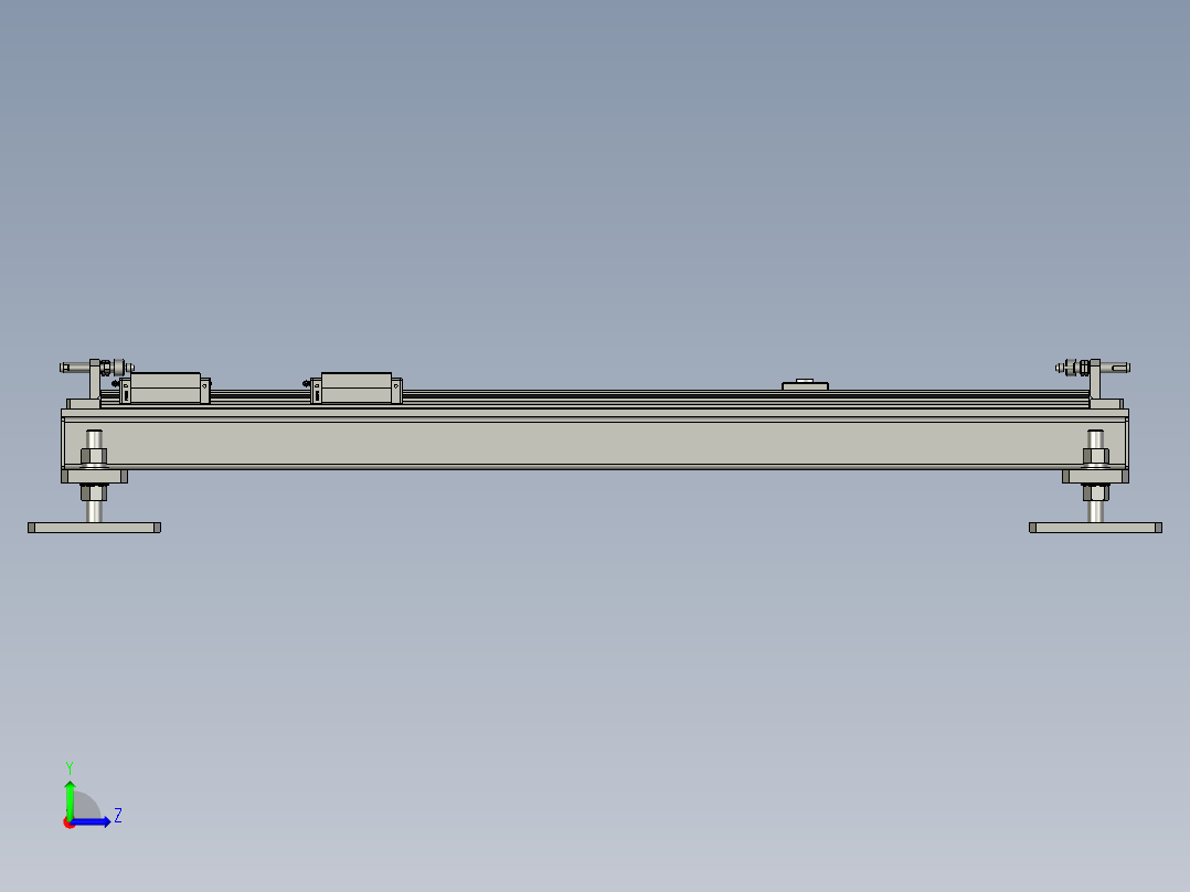 底座导轨装配体左视图