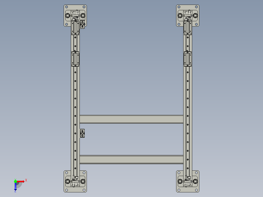 底座导轨装配体俯视图