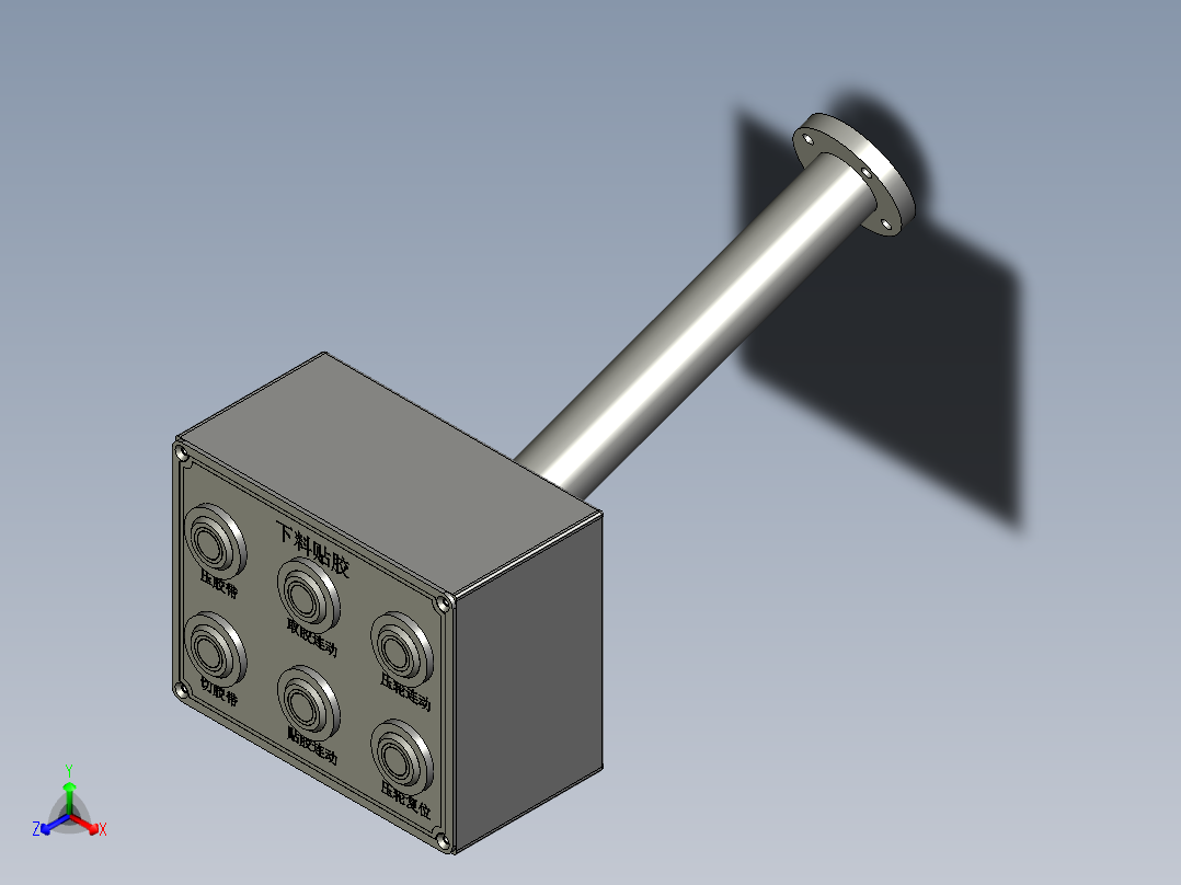 YWP200K4-09-09-00按钮盒组件(下料贴胶)主视图