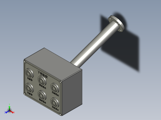 YWP200K4-09-09-00按钮盒组件(下料贴胶)正等轴测缩略图