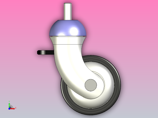 带制动柱的病床车轮组PDT30805SV医用脚轮前视缩略图