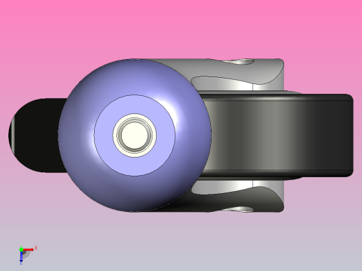 带制动柱的病床车轮组PDT30805SV医用脚轮俯视缩略图