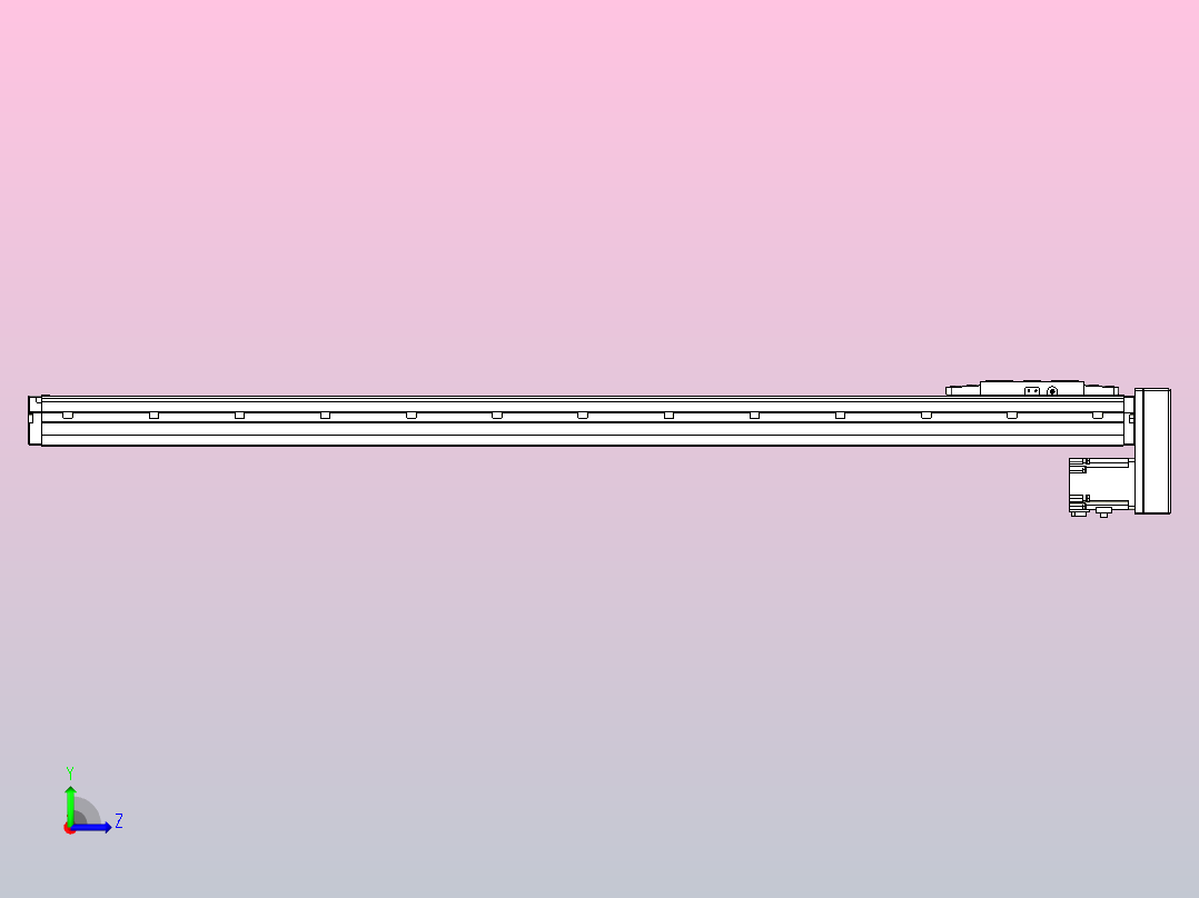 滚珠丝杠直线轴内置导轨TPA-GCR-120-1610C-L1050-MP-M40-N3左视图